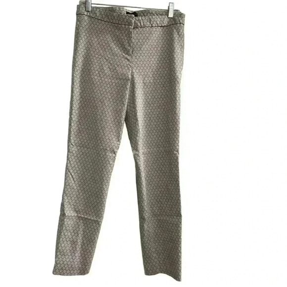 Adrienne Vittadini Stretchy Straight Pants  - Gray and White geo pattern-Size 10 - Picture 2 of 9